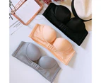 Women Push Up Strapless Bra graceful Invisible Seamless Front Closure Underwear-Complexion