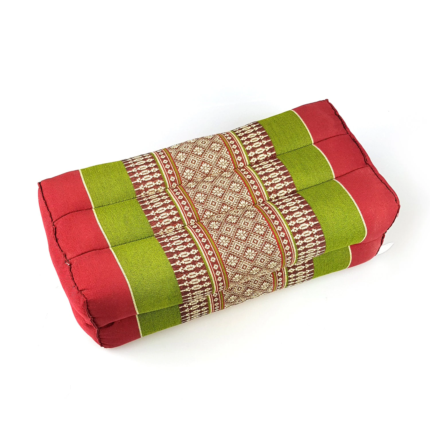 Pillows Cushion Thai Yoga Block Bolster Meditation Pilates Prop - Red+Green