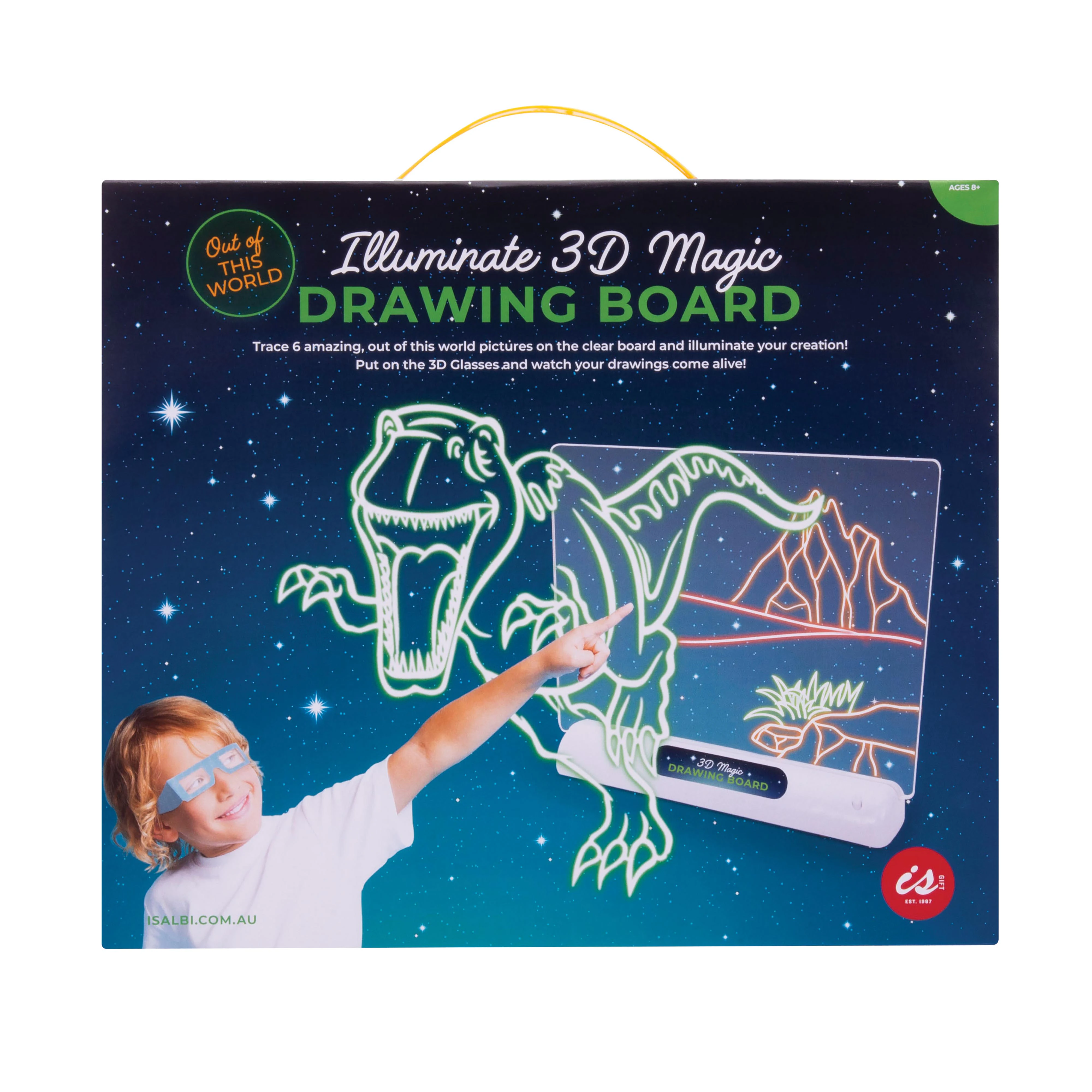 IsGift Illuminate 3D Magic Drawing Board - Out Of This World Multi-Coloured Interactive Drawing For Children