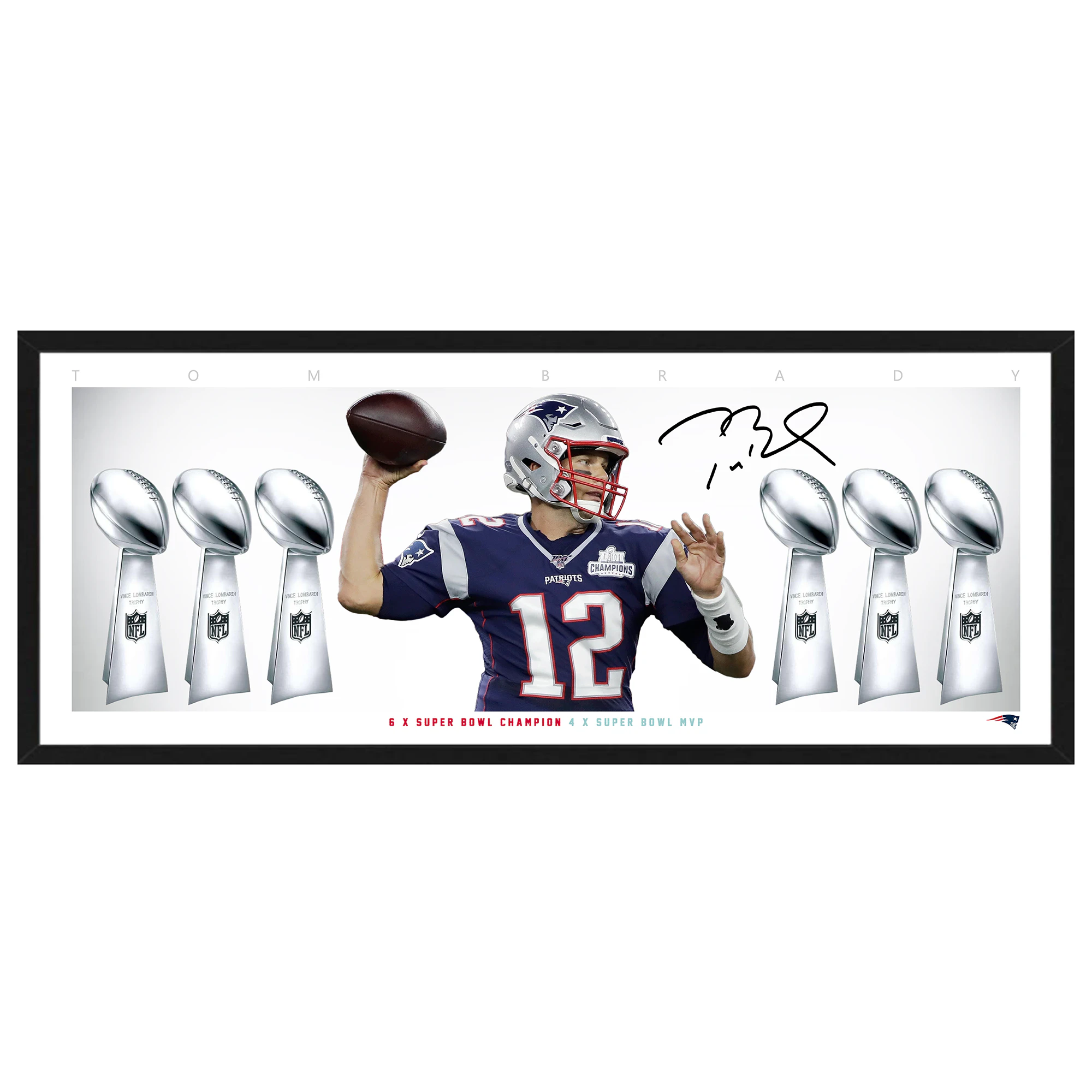 Tom Brady New England Patriots Mini Wings Framed Print