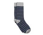 3pc Ben Sherman Men's Casual Fashion Waist Belt & Socks Gift Set Navy/Grey - Navy/Grey