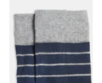 3pc Ben Sherman Men's Casual Fashion Waist Belt & Socks Gift Set Navy/Grey - Navy/Grey