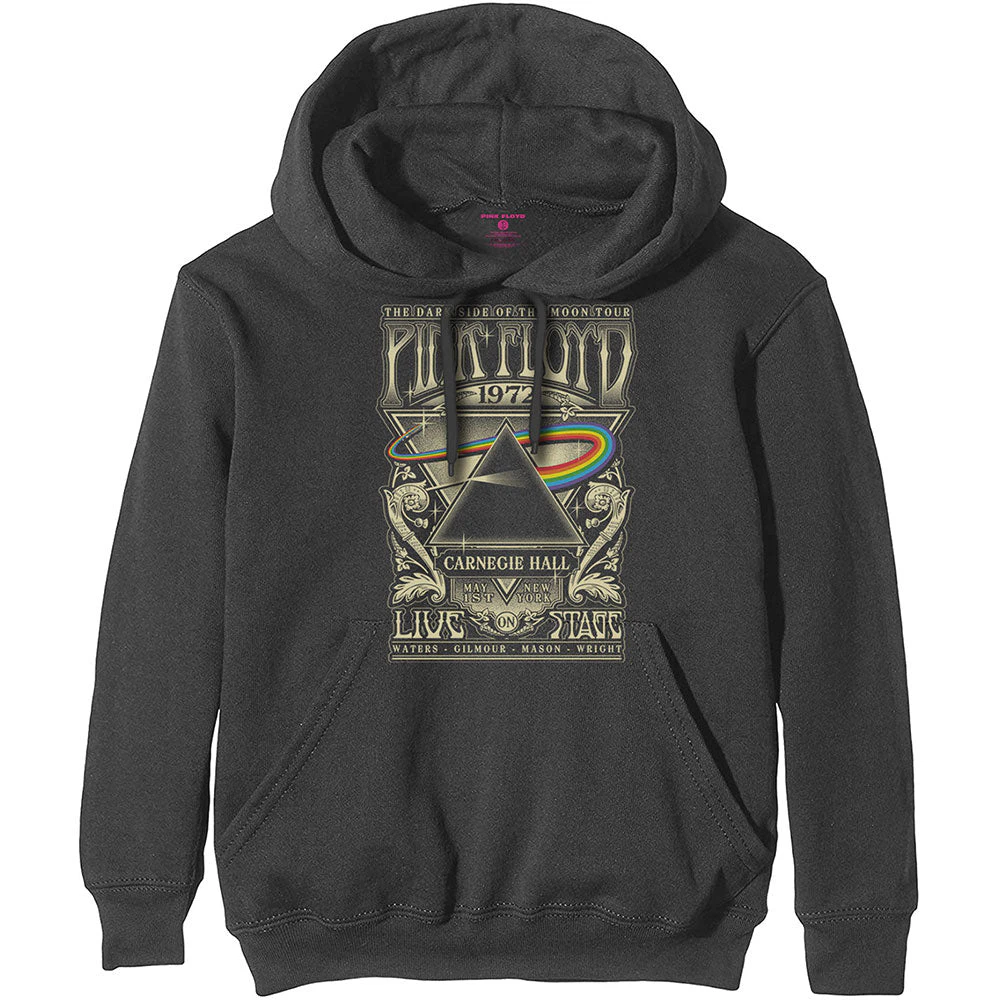 Pink Floyd Unisex Pullover Hoodie: Carnegie Hall Poster - Grey