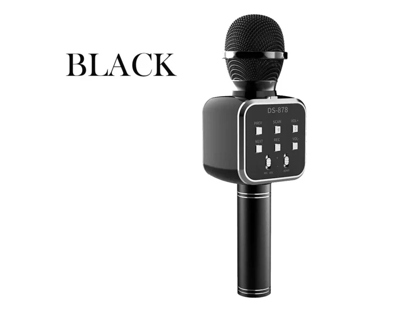 DS 878 Wireless Bluetooth Microphone with Built-in HIFI Speaker For iPhone and Android - Black