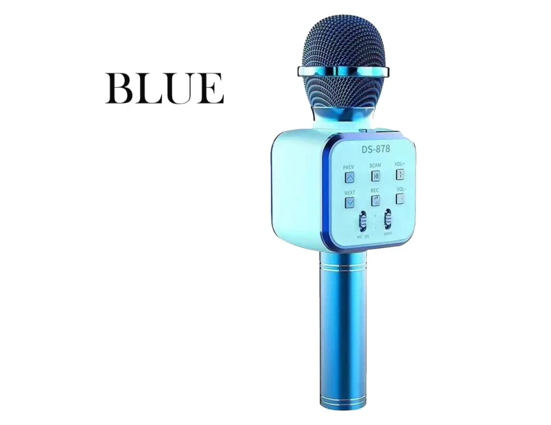 DS 878 Wireless Bluetooth Microphone with Built-in HIFI Speaker For iPhone and Android - Blue