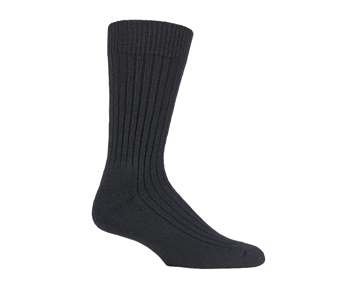 Mens Wool Military Action Army Style Outdoor Walking Socks for Boots - Black