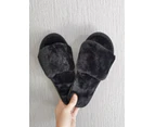 AnyStep Plush Slipper One Size 5-6 Basic White Warm Winter Comfortable Home Fluffy Indoor Slip On