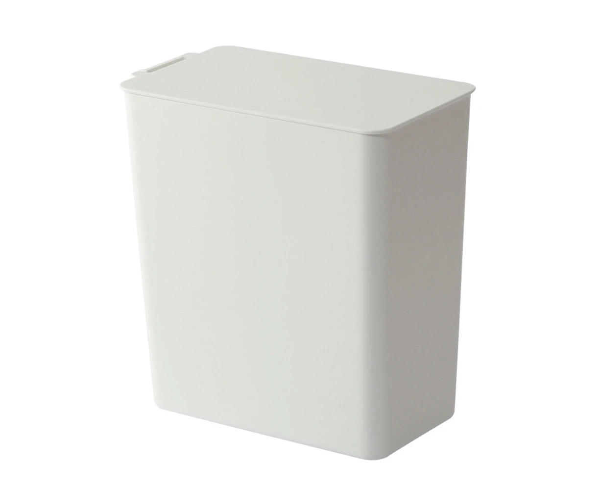 Mini Solid Color Desktop Dustbin Trash Can Kitchen Worktop Rubbish Holder Bin-White