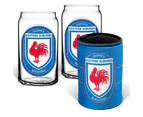 Sydney Roosters NRL Set of 2 Can Shaped Glasses and Can Cooler Gift Set