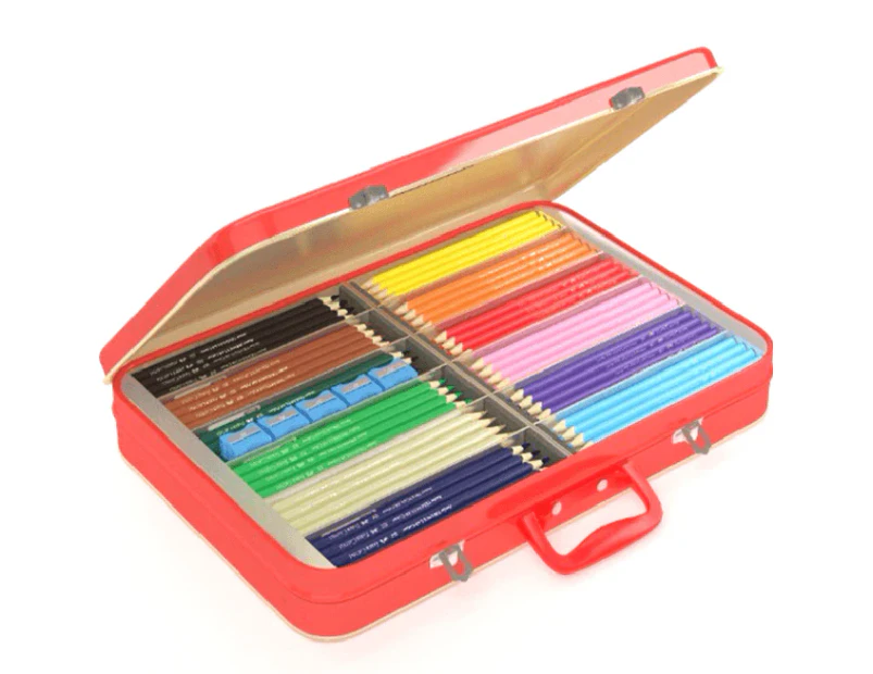Faber Castell 300 Classic Coloured Pencils + Sharpeners 15 Colours Tin Case Set