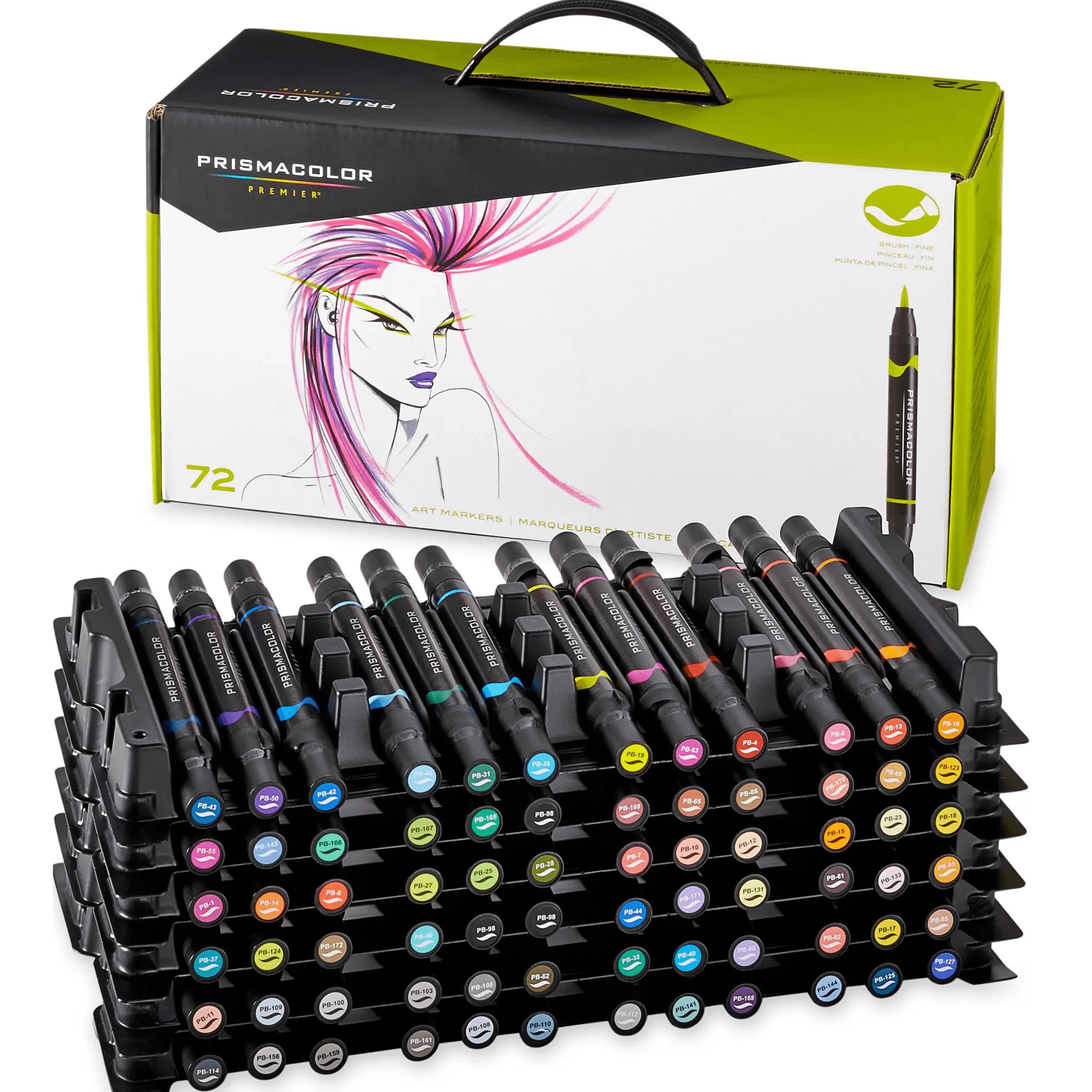 Prismacolor Premier Double Sided Art Markers Brush Fine Tip Dual End 72 Pack