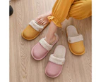 Women Winter Waterproof Button Detachable Liner Warm Plush Slippers Flat Shoes-Purple