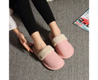 Women Winter Waterproof Button Detachable Liner Warm Plush Slippers Flat Shoes-Purple