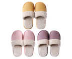 Women Winter Waterproof Button Detachable Liner Warm Plush Slippers Flat Shoes-Purple