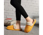 Women Winter Waterproof Button Detachable Liner Warm Plush Slippers Flat Shoes-Purple