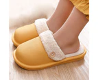 Women Winter Waterproof Button Detachable Liner Warm Plush Slippers Flat Shoes-Purple