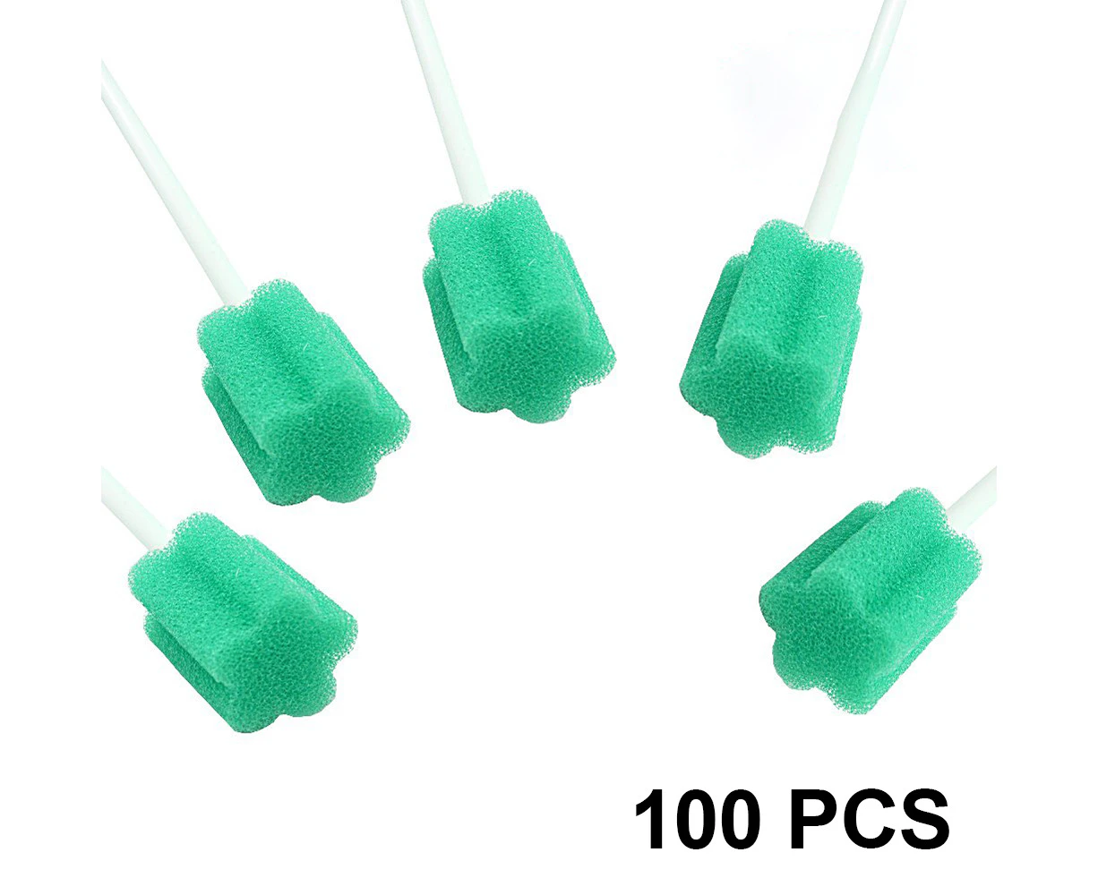 100 Pcs Oral Sponge Sterile Oral Sponge Oral Care Sponge Oral Care Oral Hygiene Sponge - Green