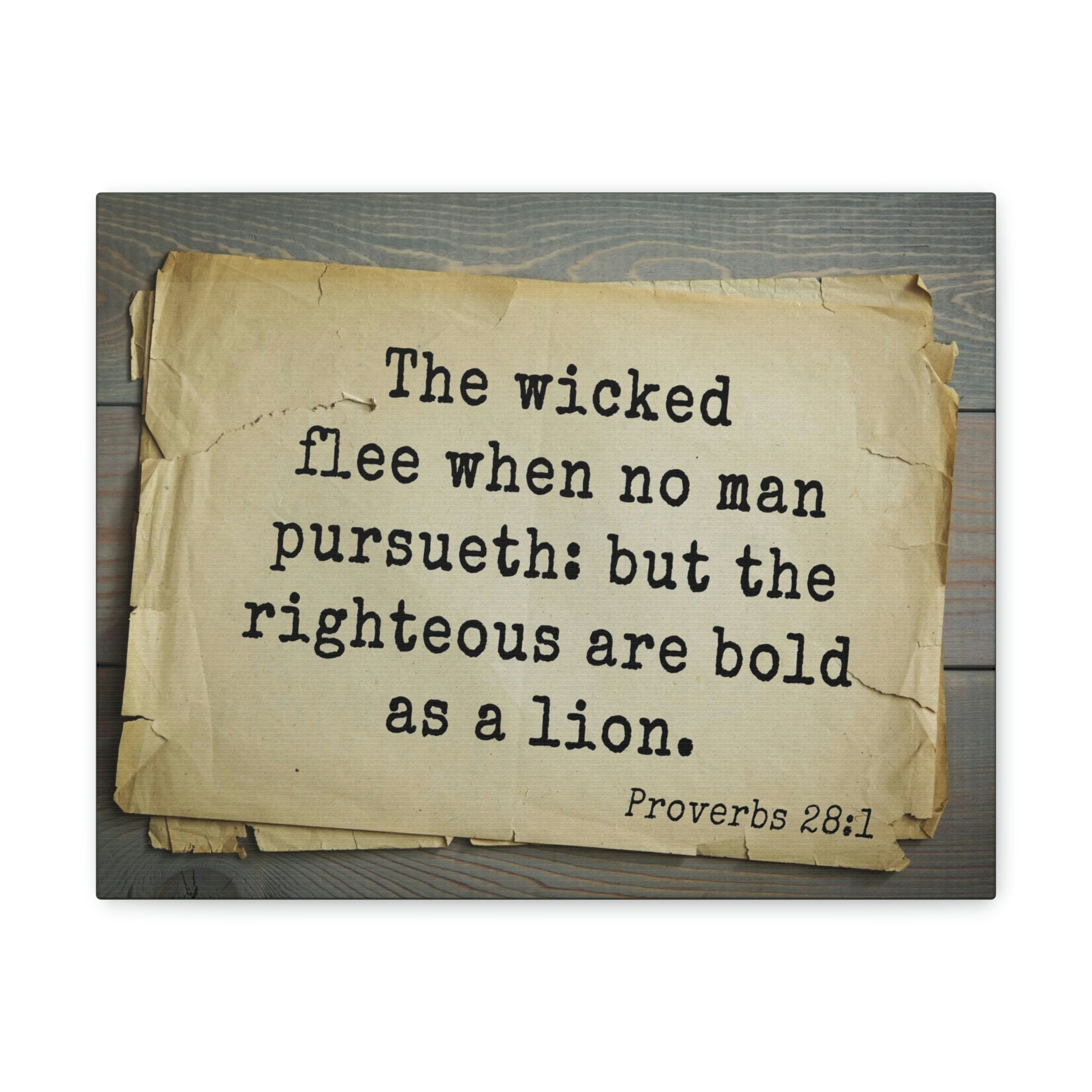 Scripture Walls Proverbs 28:1 Righteous Are Bold Bible Verse Canvas ...