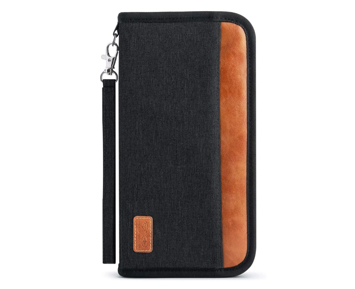 Travel Wallet RFID Blocking Document Organizer Bag, Family Passport Holder Travel Passport Bag Portable and Light Document