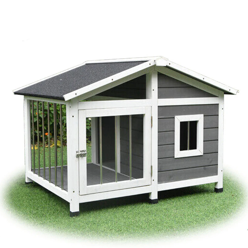 Pawhub Pet Dog Kennel Dog Cage Timber House Awning Cabin Wooden Log Box Home