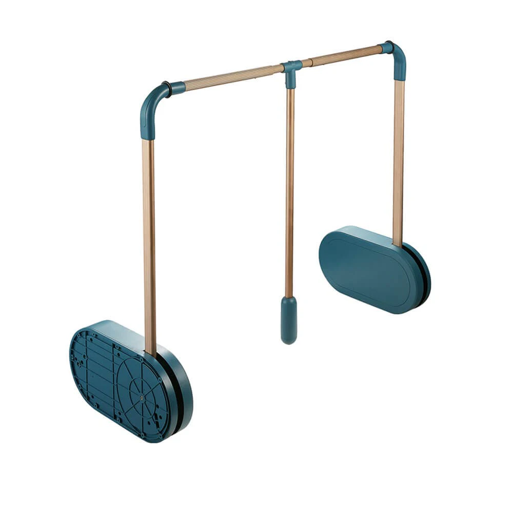 HIGOLD B Series Lift Up and Down Clothes Hanging Rack - Adjustable Width - Fits 900mm Cabinet - Teal Finish