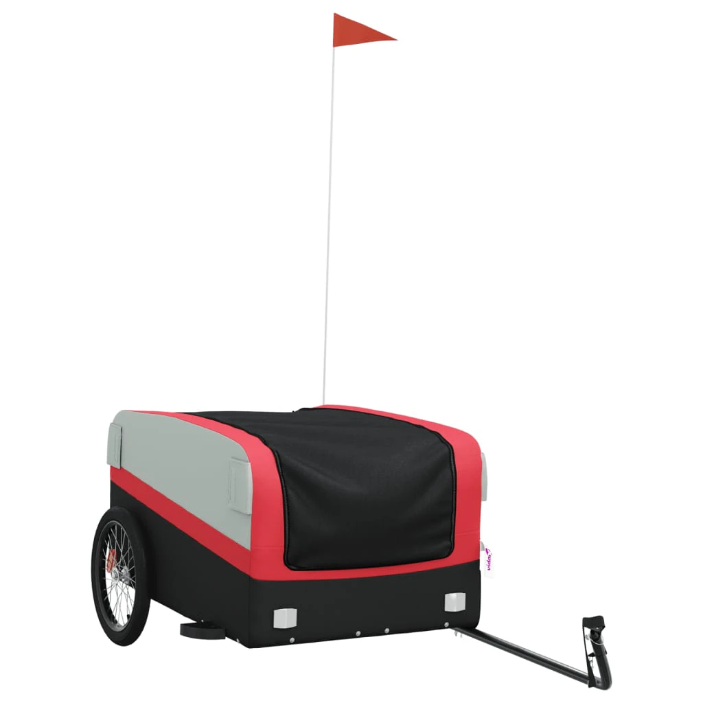 vidaXL Bike Trailer Black and Red 45 kg Iron