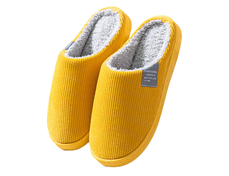 Wear lightweight soft and comfortable women's home slippers - Stripe money goose yellow