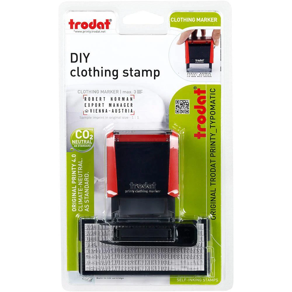 Trodat 4911 Eco Printy Self Inking Stamp 38x14mm Clothing Stamp