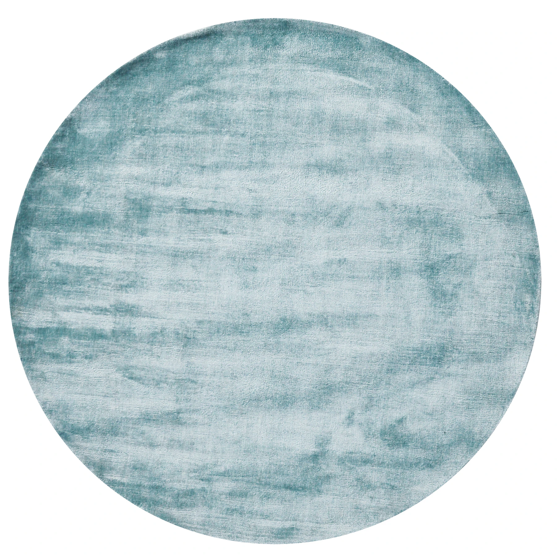 Kingstown Plain Blue Hand-Tufted Viscose Eco-Friendly Round Rug - 160x160cm - Blue