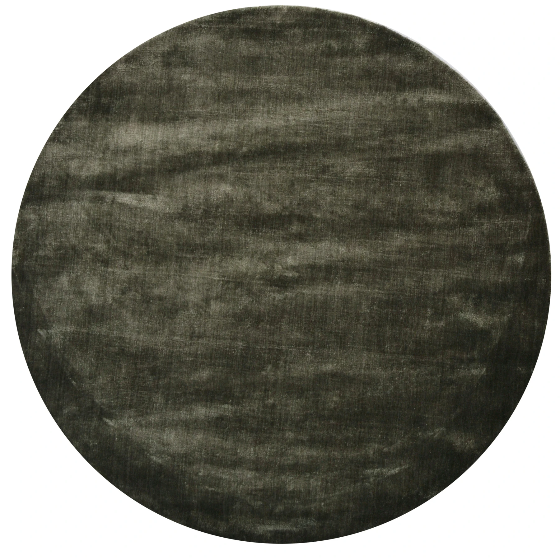 Kingstown Plain Green Hand-Tufted Viscose Eco-Friendly Round Rug - 160x160cm - Green