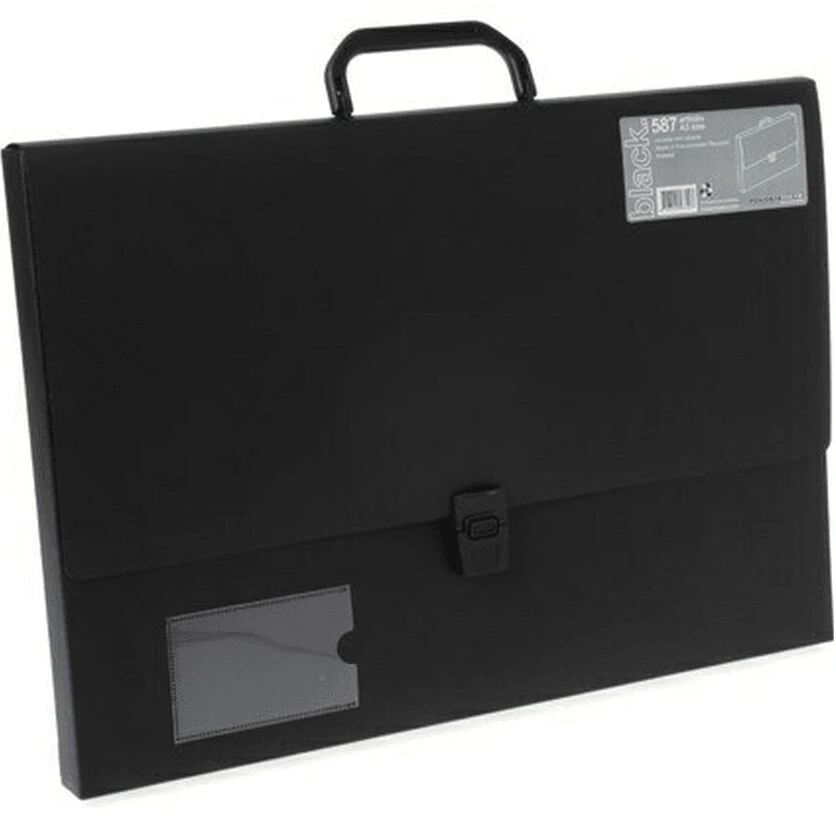 Quill Foldermate Artists Portfolio Carry Case A3 Black