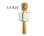 DS 878 Wireless Bluetooth Microphone with Built-in HIFI Speaker For iPhone and Android - Gold