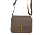 Brown Handbag with Gold Clip
