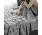 100% Cotton Blanket Cozy Waffle Weave Blanket Soft Quilt Grey