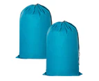 2 Pack Travel Laundry Bag, Machine Washable Dirty Clothes Organizer, Large Enough To Hold 4 Loads of Laundry, 61*91cm,Blue