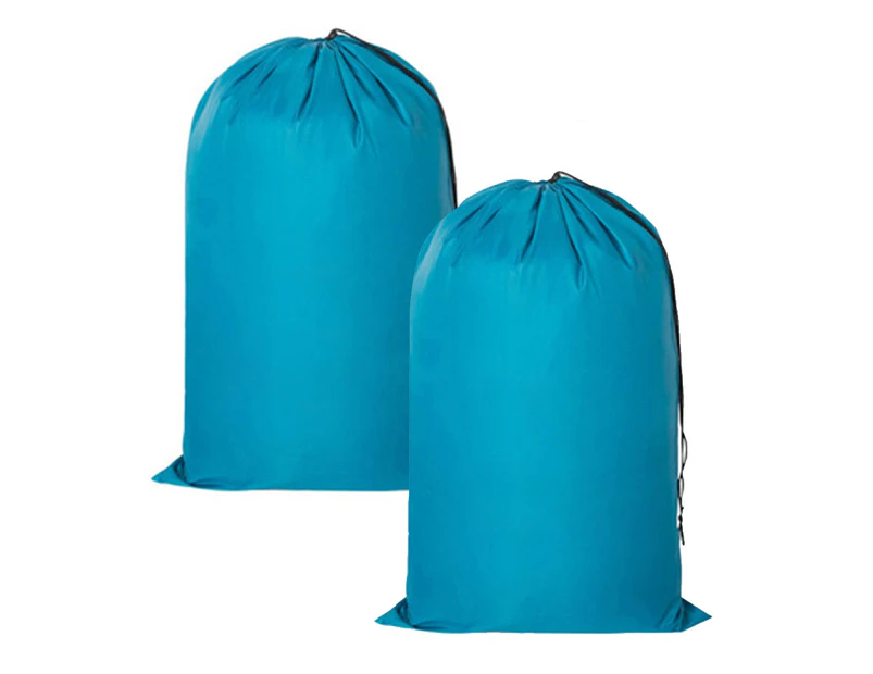 2 Pack Travel Laundry Bag, Machine Washable Dirty Clothes Organizer, Large Enough To Hold 4 Loads of Laundry, 61*91cm,Blue