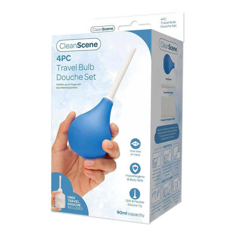 CleanScene 4 Piece Travel Bulb Douche Set-(cs100)