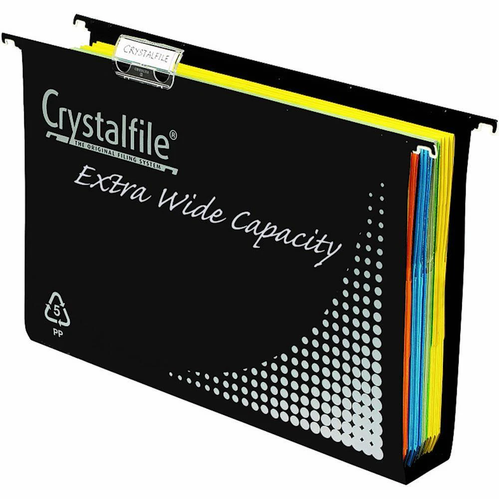 Crystalfile Suspension File Extra Wide 50mm Complete Black Box 10