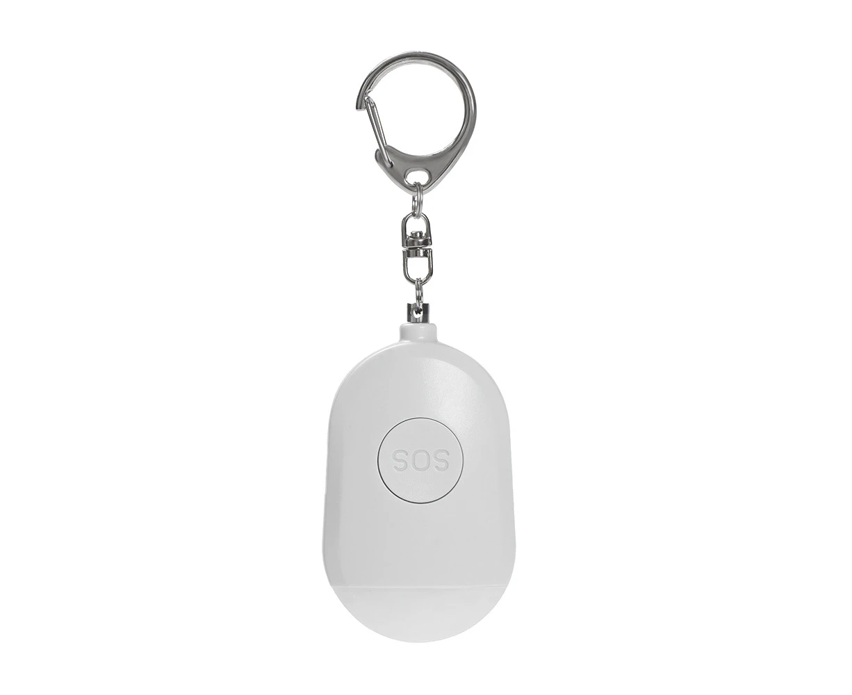 Personal Alarm 1 Pack Self Defense Keychain with Mini Emergency LED Flashlight - Safe Equipment - White