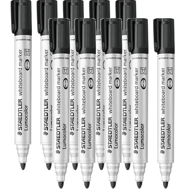 Staedtler 351 Lumocolor Whiteboard Marker Bullet Point Black Box 10