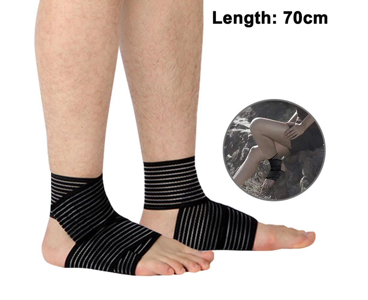 Adjustable Support Wrap for Sports Protection Breathable Ankle Brace - Black