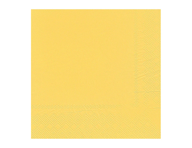 Yellow Cocktail Napkins / Serviettes (Bulk Pack of 50)