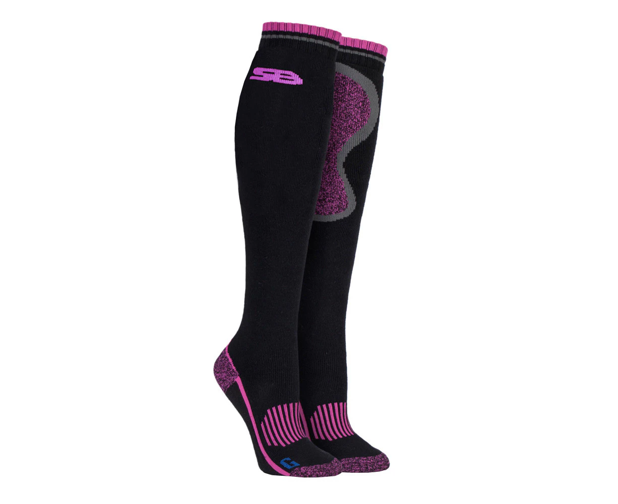 Ladies Long Knee High Wool Cushioned Thermal Equestrian / Hiking Socks - SBGLS008CER