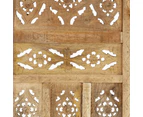 vidaXL Hand Carved 3-Panel Room Divider 120x165 cm Solid Mango Wood