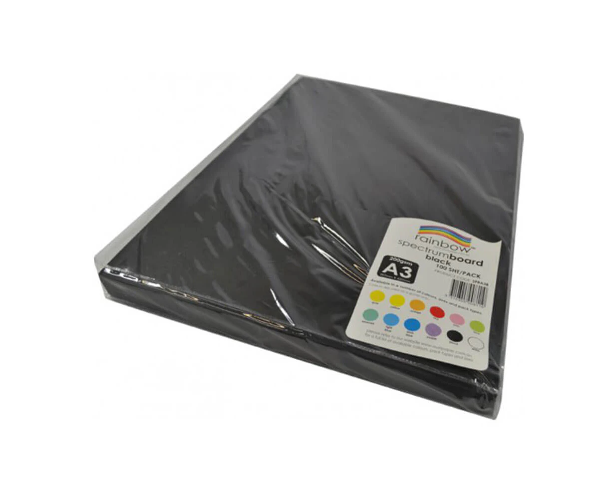 Rainbow Spectrum Cardboard A3 200gsm (100pk) - Black