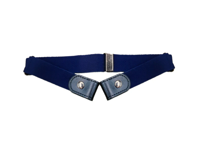 2 Pack No Buckle Free Elastic Belt， Comfortable Adjustable Invisible Stretch Waist Belt for Jeans Shorts Pants - Navy blue