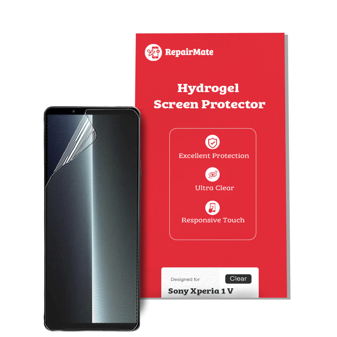 Sony Xperia 1 V Compatible Hydrogel Screen Protector Full Cover [2 Pack] - [ 2 X Front + 2 X Back ] Protector