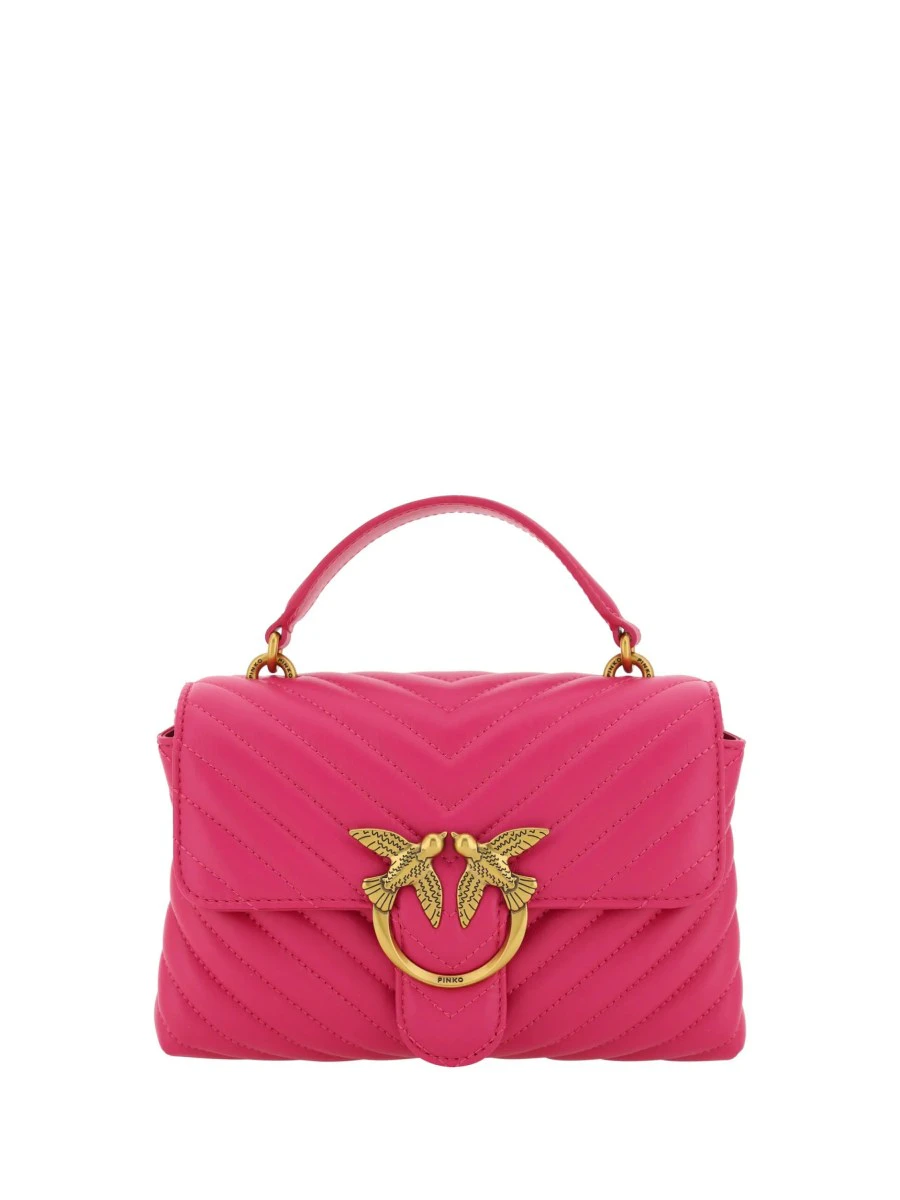 PINKO Pink Calf Leather Love Lady Mini Handbag