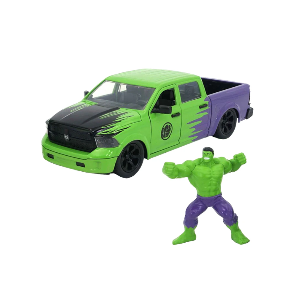 Jada 1:24 Scale Marvel 2014 Dodge Ram 1500 Diecast Car With Hulk Figure Model