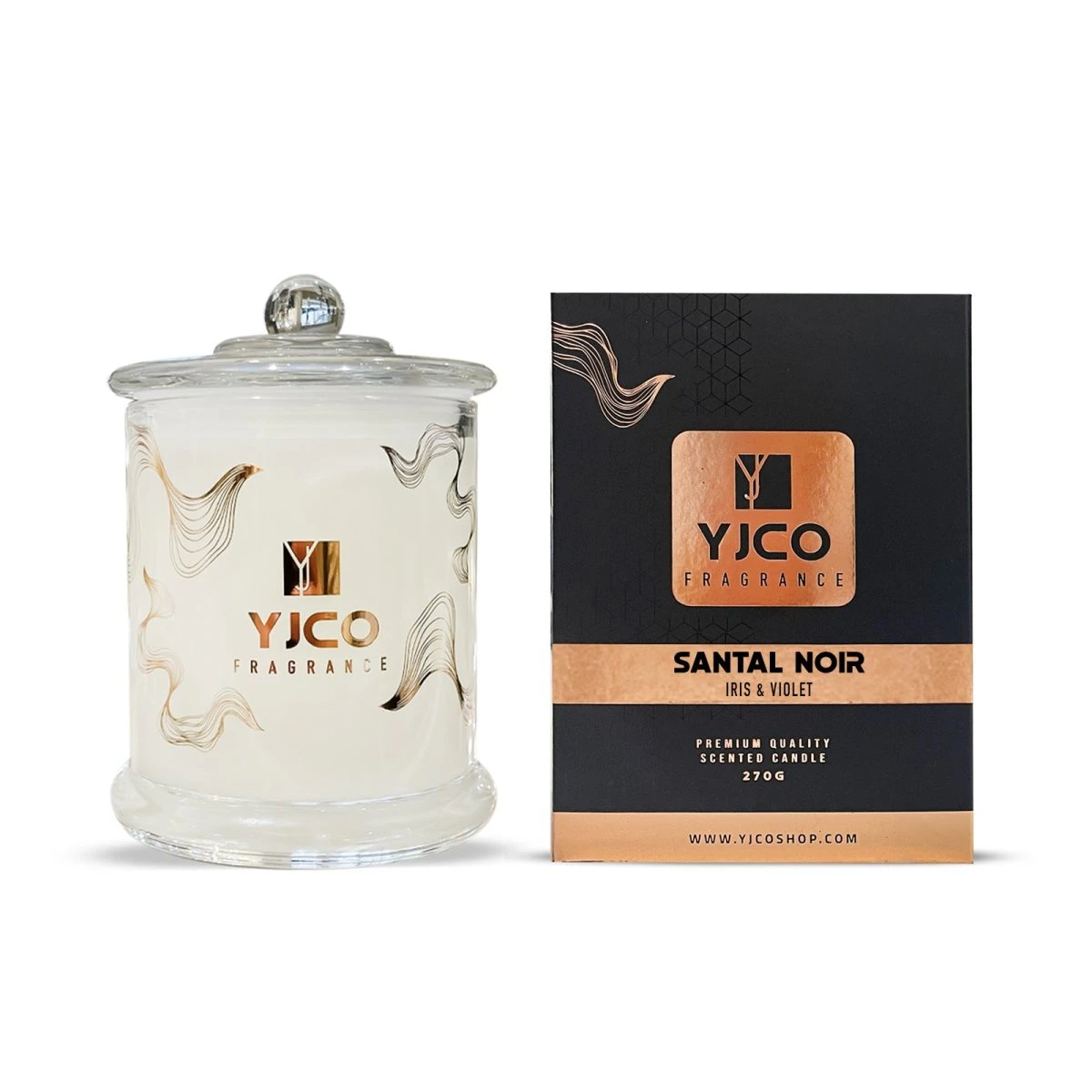 Santal Noir Premium Scented 2 wick Candle 270G